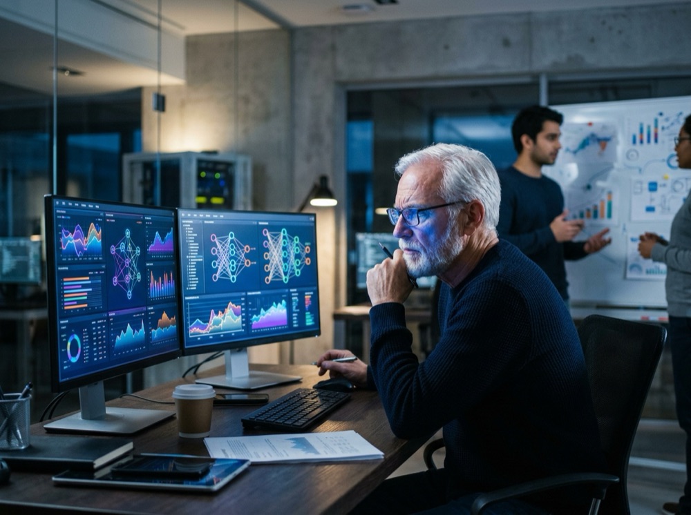 Nearshore AI engineers at work