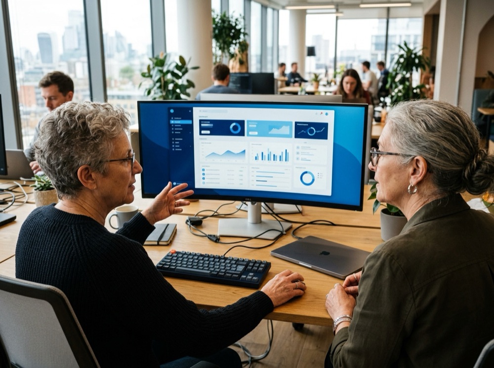 Nearshore React developers at work