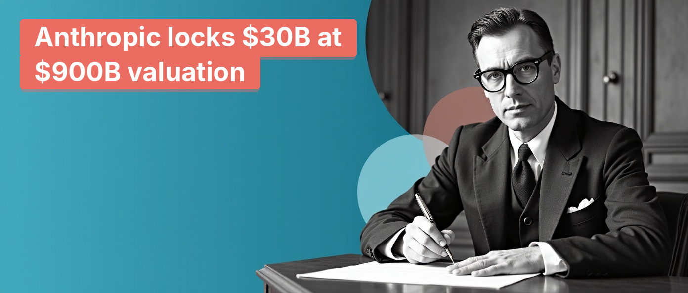Vintage banker in a three-piece suit signing a contract at his desk.