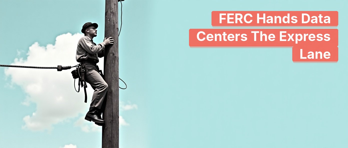 Vintage lineman climbing a power pole, gripping a transmission cable.