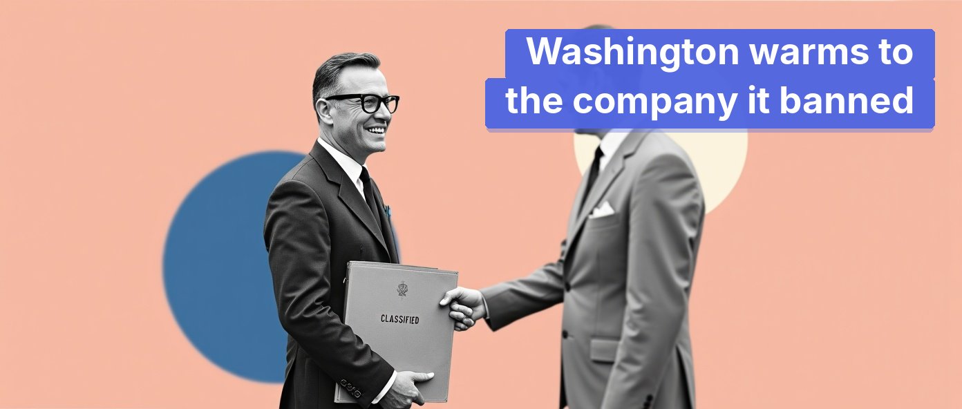A vintage diplomat clutching a classified folder during a tense handshake.