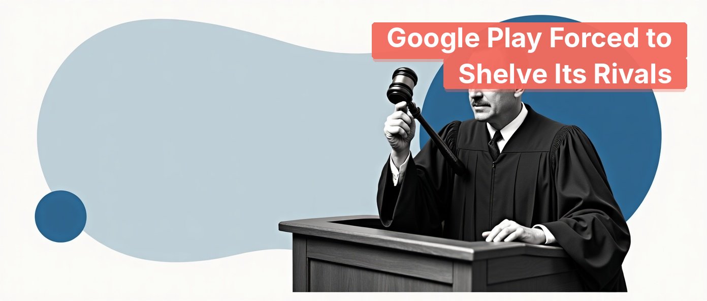 Vintage photo of a judge striking a gavel, symbolizing the antitrust remedy against Google Play.