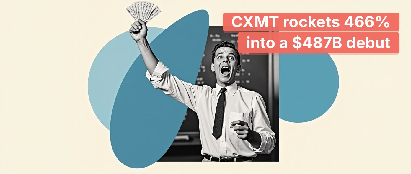 Vintage floor trader shouting with paper tickets raised high.