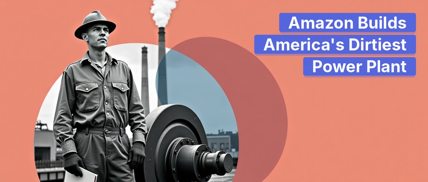 Postwar engineer at an industrial gas turbine valve with distant smokestacks.